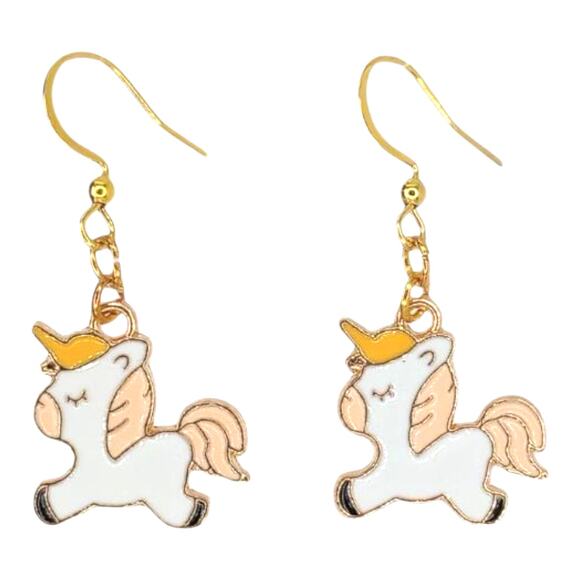 Pastel Unicorn Dangle Earrings – Cute Whimsical Gift Idea - Picture 1 of 4